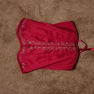 Charlotte Russe red corset with silver beading